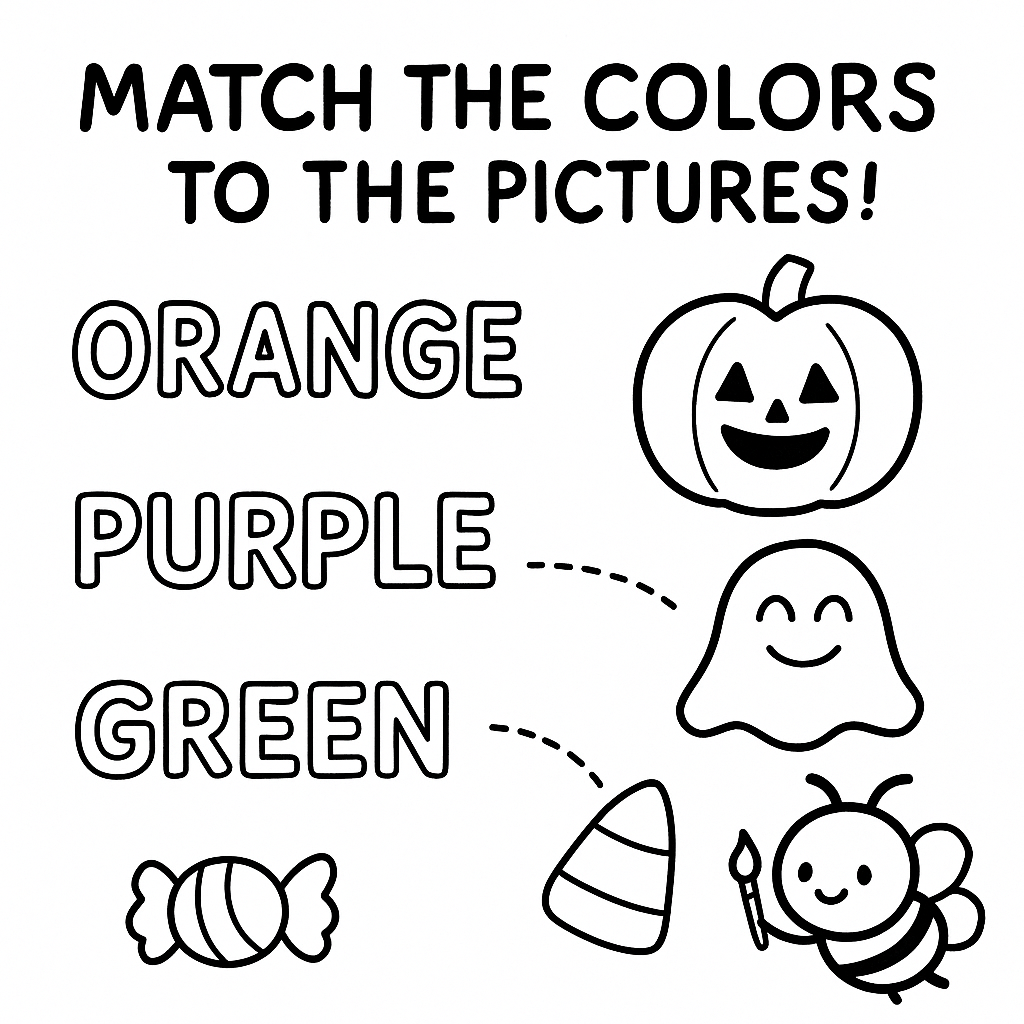 Bright Little Bees: Halloween Shapes & Colors Book – Learn, Color & Play! | Fun Printable Learning for Kids Ages 3–6 | Educational Halloween Activity Book